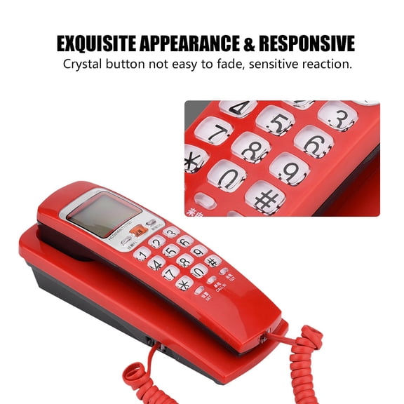 MGAXYFF Corded Phone with One Key Replay, Red