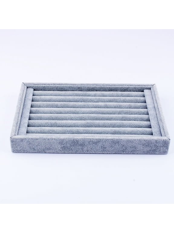 Ejoyous Ring Display Jewelry storage box, Velvet, Gray
