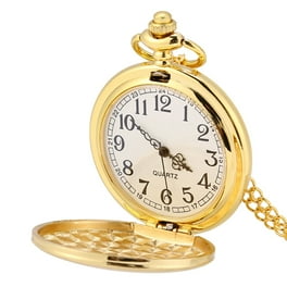 Mens Hand-winding Mechanical Classic Pocket Watch Silver Open Face