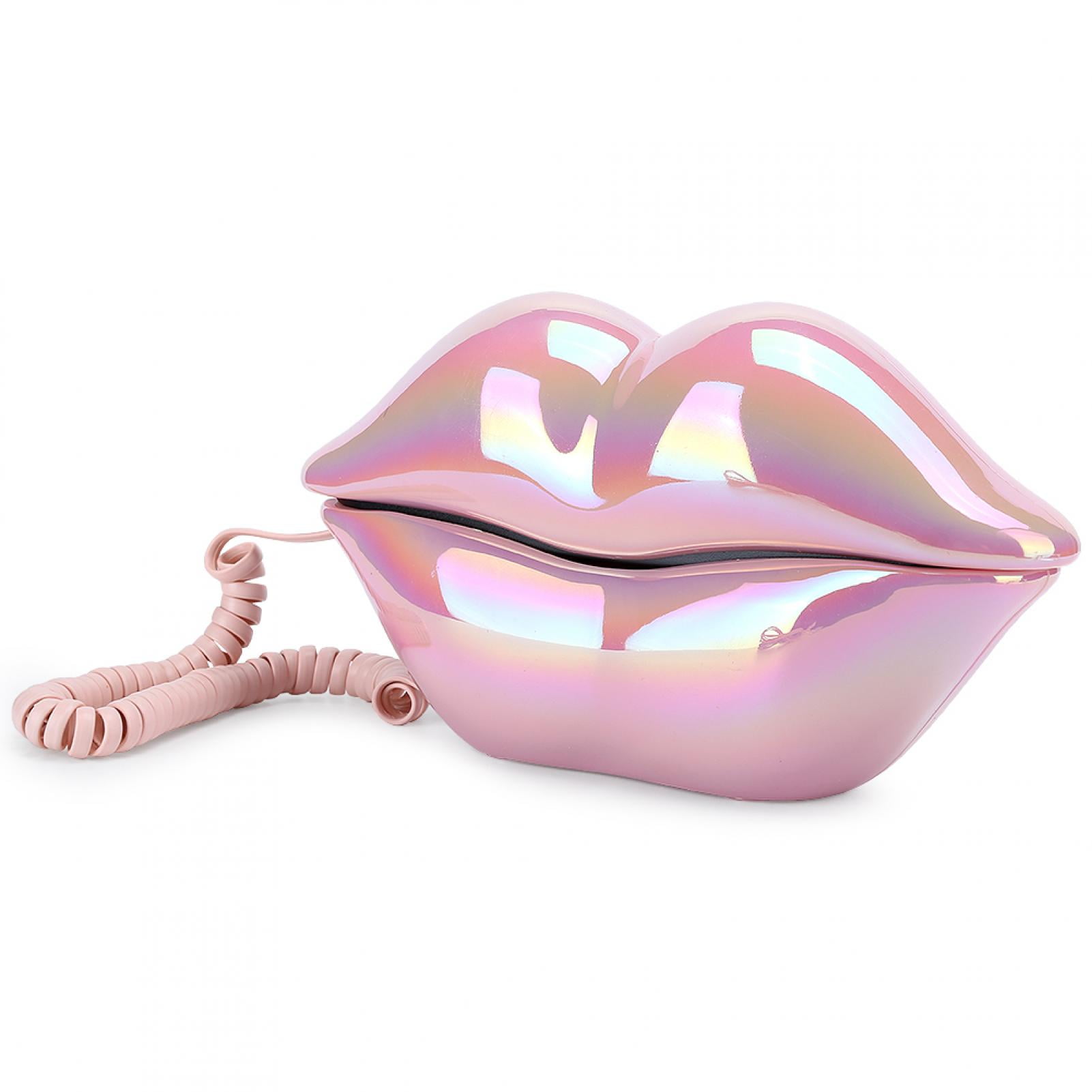 MGAXYFF WX-3016 Novelty Lip Corded Phone with Number Storage Function, Electroplating
