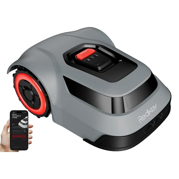 Redkey MGC500 Robot Lawn Mower with 393ft Boundary Wires for 0.12 Acre (1/8 Acre), 45% Slope, 70Mins Runtime, Auto Recharge, Automatic Robotic Lawn Mower w/Precise Location & Breakpoint Detection