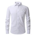 thumbnail image 1 of MGCWSH Men Long Sleeve Dress Shirt - Regular Fit Stretch Free-Wrinkle Casual Button Down Shirt White 2XL, 1 of 2