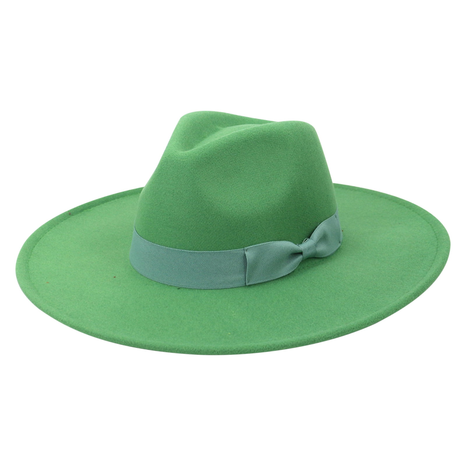 MGCWSH Men Women Classic Wide Brim Floppy Panama Hat Felt Fedora - Main Image