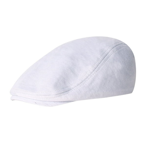 MGCWSH Men's Cotton Flat Ivy Gatsby Newsboy Driving Hat Cap White