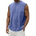 thumbnail image 1 of MGCWSH Men's Cotton Muscle Tank Tops Wash Solid Vintage Sleeveless T Shirts Crew Neck Heavyweight Casual Tank Shirts Blue XL, 1 of 5