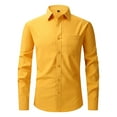 thumbnail image 1 of MGCWSH Mens Dress Shirts Long Sleeve Wrinkle Free Stretch Cotton Big Tall Button Down Shirts Yellow XL, 1 of 2