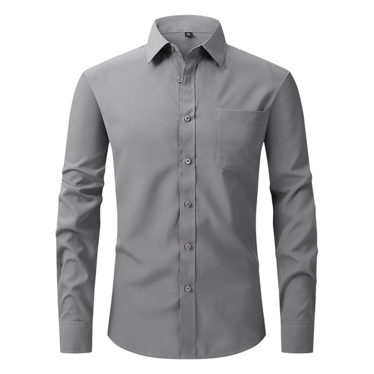 slim fit grey dress shirt Vitarelli 4 Way Stretch Design Dress