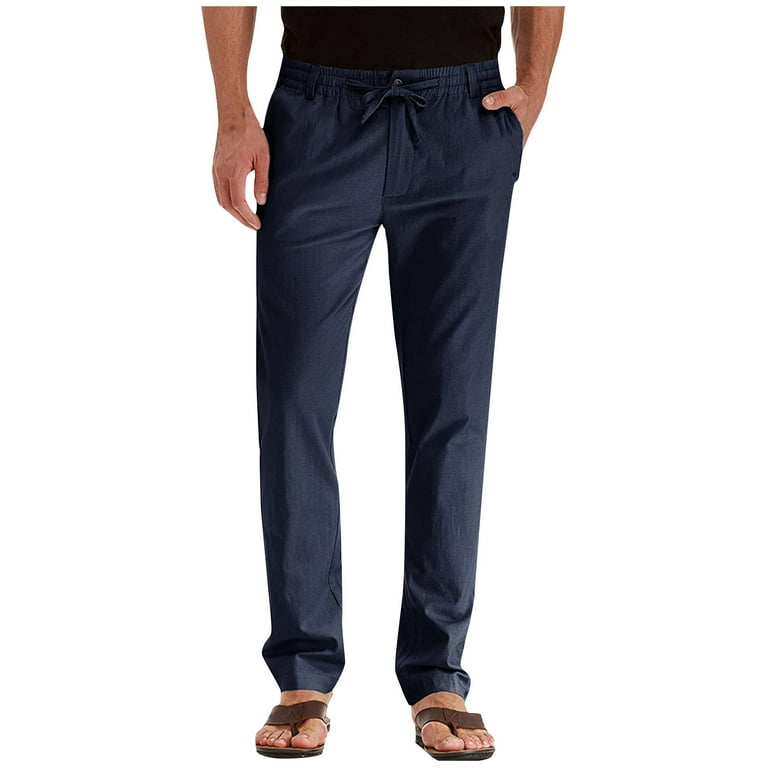 MGCWSH Mens Tall Sweatpants Open Bottom Joggers Athletic Yoga Pants with Pockets Navy 2XL Walmart