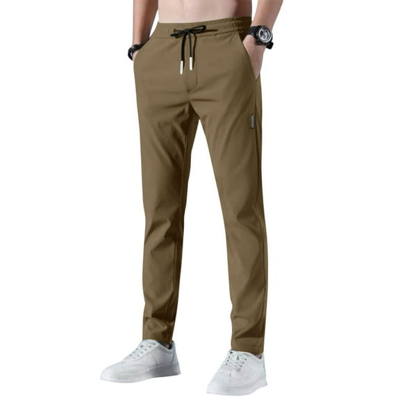 MGCWSH Pants for Men, Unisex Quick Dry Pull-on Stretch comfy Glide Pants Khaki
