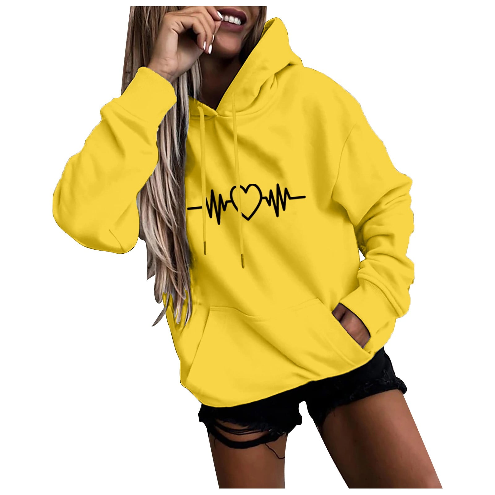 Yellow sherpa pullover top