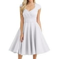 thumbnail image 1 of MGCWSH Women Short 1950s Retro Vintage Cocktail Party Swing Dresses White L, 1 of 4