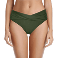 thumbnail image 1 of MGCWSH Women's Bikini Bottom Twist Front Cheeky Swimsuit Ruched Bathing Suit Bottoms Army Green 2XL, 1 of 5