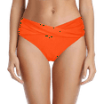 thumbnail image 1 of MGCWSH Women's Bikini Bottom Twist Front Cheeky Swimsuit Ruched Bathing Suit Bottoms Saffron L, 1 of 3