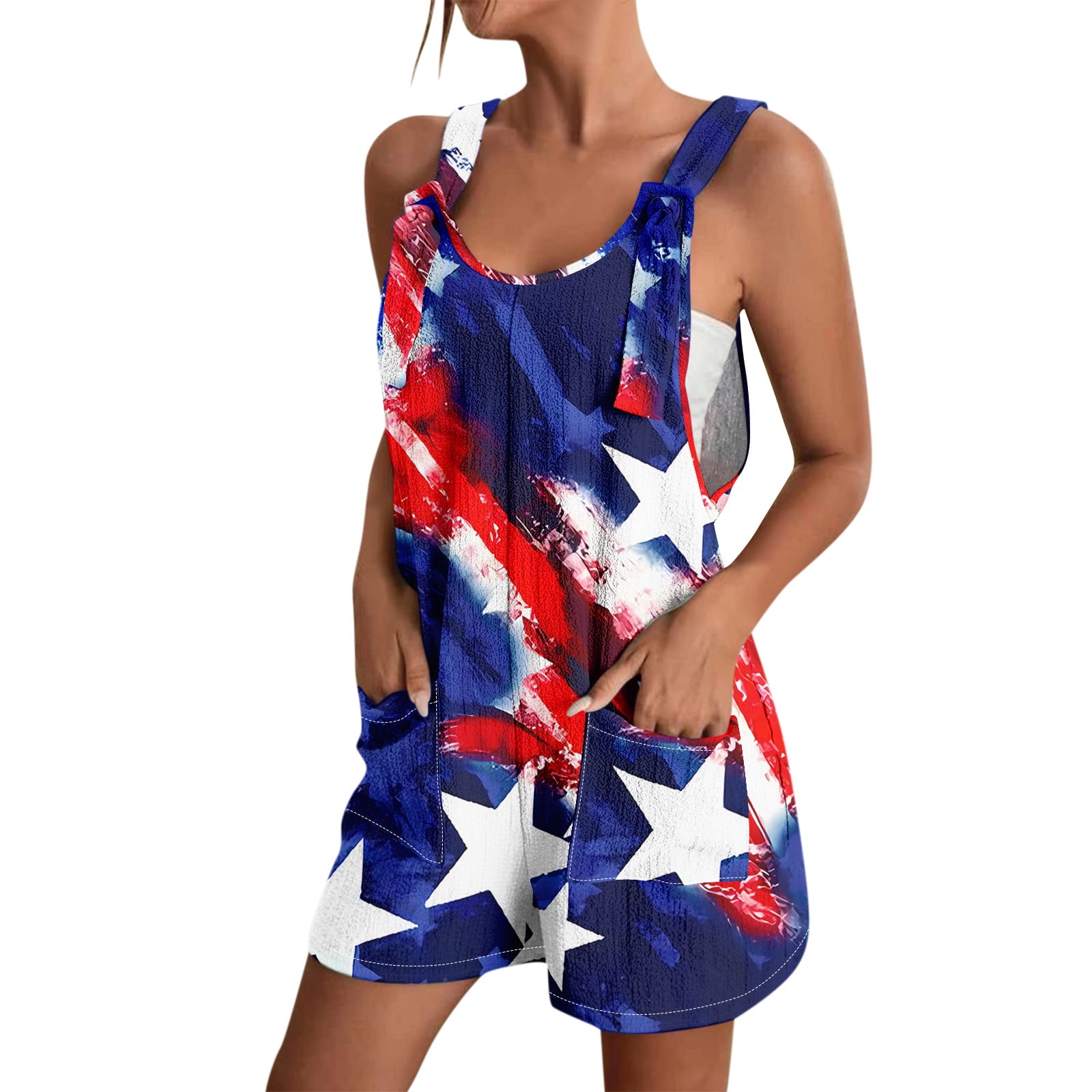 Vive La Fete Womens Stripe Logo Overalls
