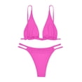thumbnail image 1 of MGDXOX Bikini Sets for Women 2 Piece Halter String Spaghetti Strap Swimsuits Triangle Solid Fashion Bathing Suits Hot Pink S, 1 of 8