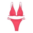 thumbnail image 1 of MGDXOX Bikini Sets for Women 2 Piece Halter String Spaghetti Strap Swimsuits Triangle Solid Fashion Bathing Suits Red S, 1 of 8