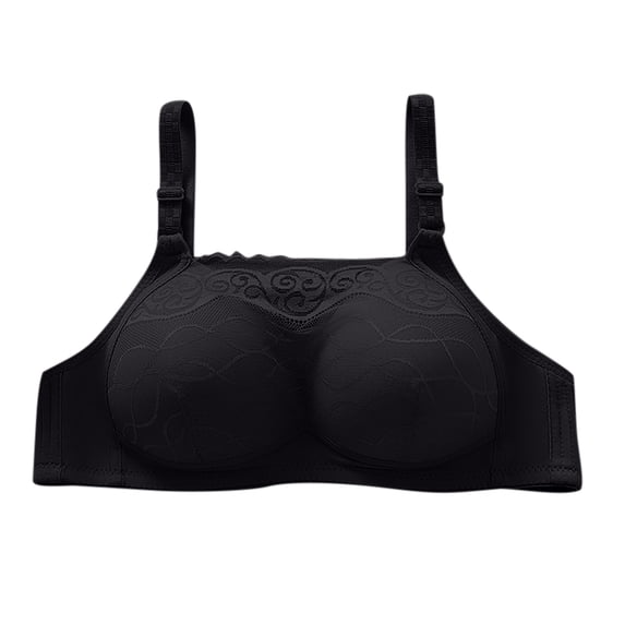 MGDXOX Bralettes for Women with Support Lift up Sagging Breast Push up No Underwire Lace Bras Soft Comfort Everyday Bra Black XXL