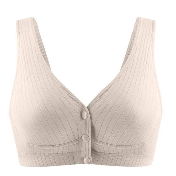 MGDXOX Cotton Bras for Women Plus Size No Underwire Full Coverage Front Closure Breathable Bra Everyday Support Bralette Multicolor XL