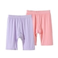 thumbnail image 1 of MGDXOX Girls 2 PC Modal Safety Shorts Elastic Waist Soft Stretchy Breathable Knee Length Shorts for Underwear Sports and Casual Wear Pink 7 Years, 1 of 8