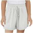 thumbnail image 1 of MGDXOX Girls Crinkle Fabric Shorts Elastic Waist with Drawstring Loose Casual Shorts with Side Pockets for Summer and Daily Activities Beige 7 Years, 1 of 8