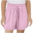 thumbnail image 1 of MGDXOX Girls Crinkle Fabric Shorts Elastic Waist with Drawstring Loose Casual Shorts with Side Pockets for Summer and Daily Activities Pink 7 Years, 1 of 8