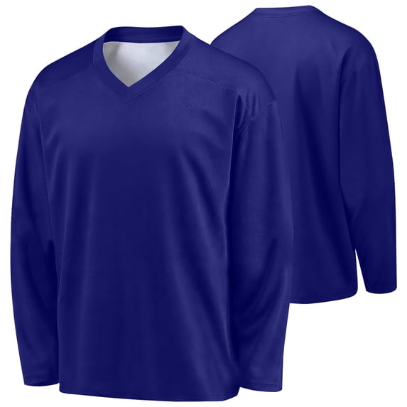 MGDXOX Kids Long Sleeve Customizable V Neck Sport Jersey Lightweight Mesh Fabric Spring Summer Personalized Sports Practice Team Wear Blue 14-15Years