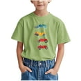 thumbnail image 1 of MGDXOX Kids Short Sleeve Graphic T Shirts Soft Cotton Fabric Spring Summer Casual School Wear Green 3 Years, 1 of 6