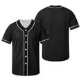 thumbnail image 1 of MGDXOX Kids Short Sleeve V Neck Baseball Jersey Button Up Front Breathable Mesh Fabric Spring Summer Sports Practice Casual Team Uniform Wear Black 160, 1 of 6