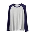 thumbnail image 1 of MGDXOX Men's Long Sleeve Raglan Crew Neck Pajamas Fall Color Block Minimalist Patchwork Lightweight Loungewear Blue XL, 1 of 9