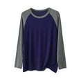 thumbnail image 1 of MGDXOX Men's Long Sleeve Raglan Crew Neck Pajamas Fall Color Block Minimalist Patchwork Lightweight Loungewear Dark Gray L, 1 of 5