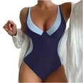 thumbnail image 1 of MGDXOX One Piece Bathing Suit for Women Vintage Padded Push Up Swimsuits Tummy Control Bathing Suits Plus Size Swimwear Navy S, 1 of 3