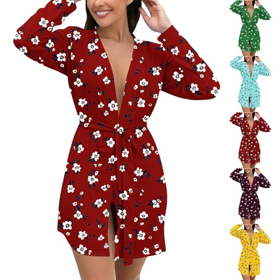MGDXOX Plus Size Floral Robes for Women Soft Kimonos Bridesmaid Party Dressing Gown Sleepwear Ladies Loungewear Mint Green M