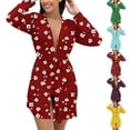 thumbnail image 1 of MGDXOX Plus Size Floral Robes for Women Soft Kimonos Bridesmaid Party Dressing Gown Sleepwear Ladies Loungewear Red L, 1 of 7