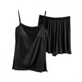 thumbnail image 1 of MGDXOX Sleepwear with Built in Bra for Women Nightwear Cami Top and Shorts Pajama Set V Neck Sleepwear Modal Pajamas Black XL, 1 of 3
