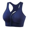 thumbnail image 1 of MGDXOX Sports Bras for Women Zip Front Closure Racerback Yoga Workout Bra High Support Wireless Seamless Strappy Active Bra Navy S, 1 of 2