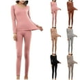 thumbnail image 1 of MGDXOX Thermal Underwear for Women Long Soft Casual Base Layer Sets Ribbed Warm Winter Pajamas for Cold Weather Pink Free Size, 1 of 5