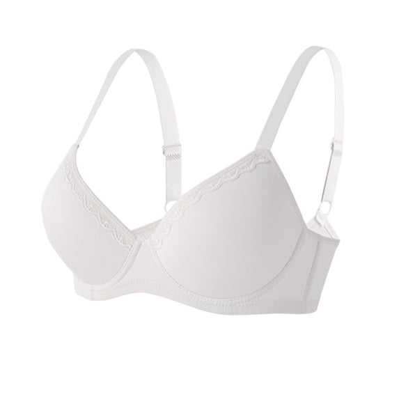 MGDXOX Underwire Bras for Women Push Up Supportive Seamless Adjustable Straps Bralettes Breathable Soft Half-Coverage Brassiere White XL