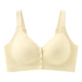 thumbnail image 1 of MGDXOX Women Front Multi Button Ribbed Maternity Nursing Bra Wide Adjustable Straps Plus Size Full Coverage Soft Comfort Bra Beige XXXL, 1 of 5
