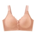 thumbnail image 1 of MGDXOX Women Front Multi Button Ribbed Maternity Nursing Bra Wide Adjustable Straps Plus Size Full Coverage Soft Comfort Bra Pink XL, 1 of 5