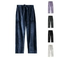 thumbnail image 1 of MGDXOX Women Soft Pajamas Pant Fleece Fuzzy Pj Bottoms Flannel Straight Leg Winter Baggy Loungewear Nightwear with Pockets Blue XXL, 1 of 5