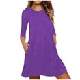 thumbnail image 1 of MGDXOX Women's 3/4 Sleeve Nightgown with Pockets Casual Loose Fit Solid Color Sleep Dress Soft Loungewear Nightwear Purple S, 1 of 7