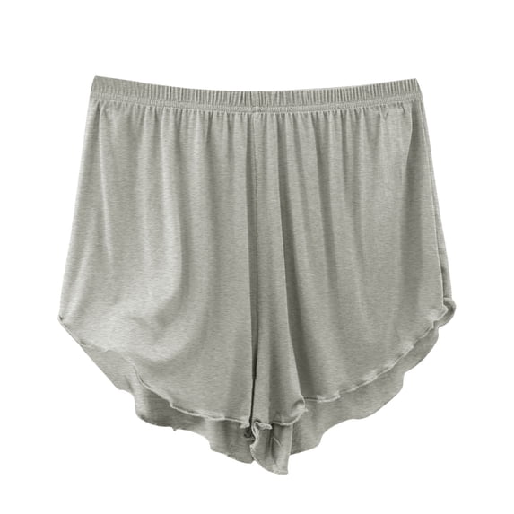 MGDXOX Women's Elastic Waist Ruffle Hem Pajama Shorts Loose Fit Loungewear Shorts for Sleepwear & Summer Gray XL