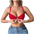 thumbnail image 1 of MGDXOX Women's Front Closure Racerback Push Up Bras Underwire Solid Lifting Gathering Breathable Casual Bralettes Red XXL, 1 of 6