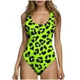 thumbnail image 1 of MGDXOX Women's High Cut Cheeky Backless One Piece Swimsuit Flowy Tummy Control Print Bathing Suit for Beach Pool Vacation Green M, 1 of 6