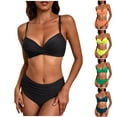 thumbnail image 1 of MGDXOX Women's High Waisted Bikini Sets Twist Front Push Up Swimsuits 2 Piece Spaghetti Straps Bathing Suits Swimwear Blue S, 1 of 7