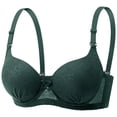 thumbnail image 1 of MGDXOX Women's Lace Bras No Underwire Push Up Bra Bralette Adjustable Straps Lightly Lined Everyday Comfort Bras Army Green 38, 1 of 2