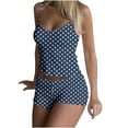 thumbnail image 1 of MGDXOX Women's Pajamas 2 Piece Sleeveless Tank Top and Shorts Fashion Sleepwear Casual Loose Soft Polka Dot Printed Pj Lounge Sets Dark Gray XL, 1 of 7