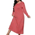 thumbnail image 1 of MGDXOX Women's Plus Size Nightgowns Polka Dot Printed Nightdress Crew Neck Comfy Loungewear Soft Long Sleeve Sleepwear Red L, 1 of 6