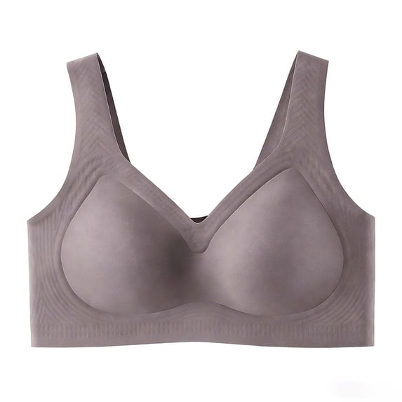 MGDXOX Women's Plus Size Seamless Wireless Minimizer Bra Full Coverage Supportive Comfortable T-Shirt Bras for Daily Wear Coffee XL