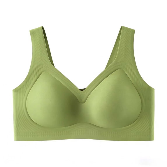 MGDXOX Women's Plus Size Seamless Wireless Minimizer Bra Full Coverage Supportive Comfortable T-Shirt Bras for Daily Wear Green XXXXXL